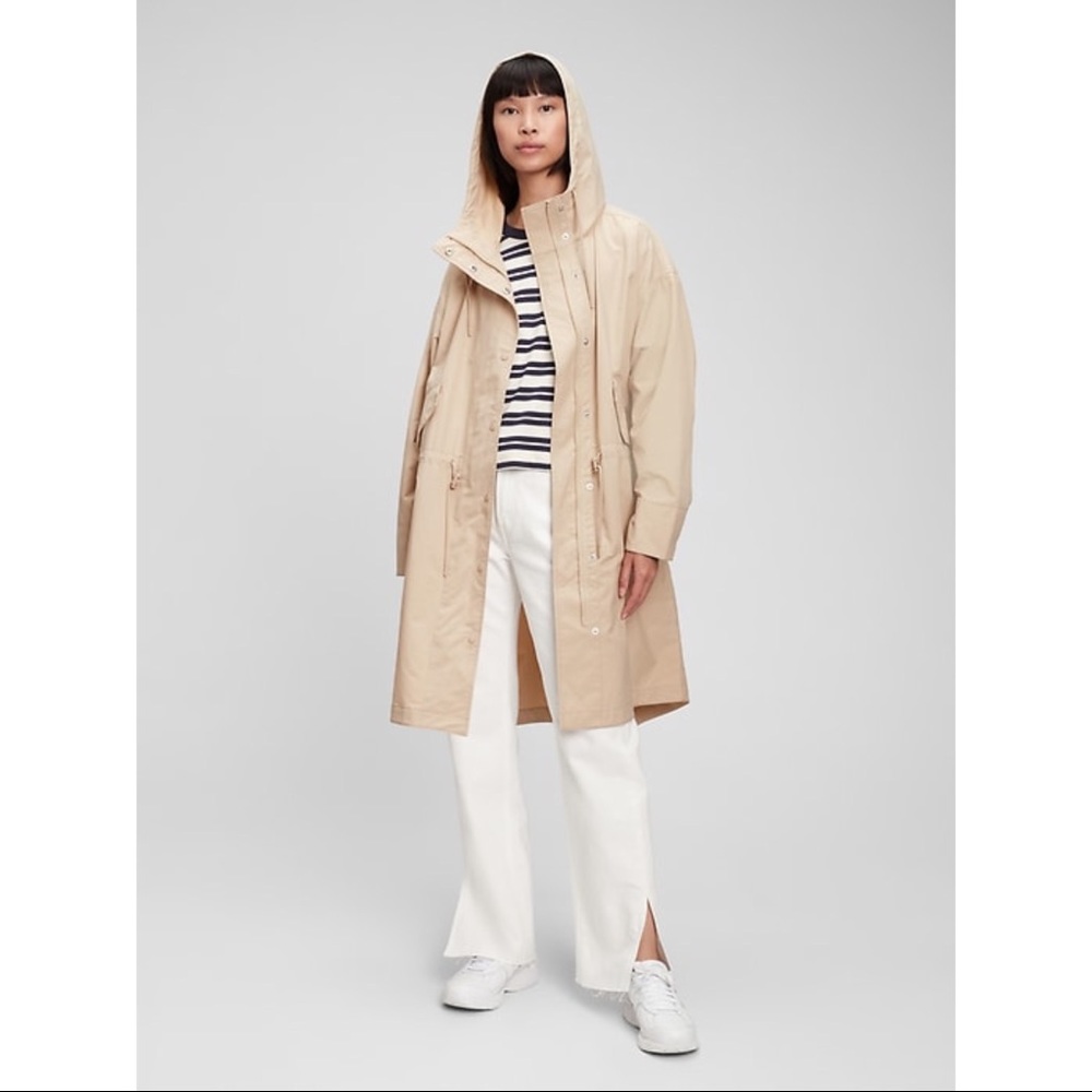 Gallery XS Tan Women’s Long Rain Coat